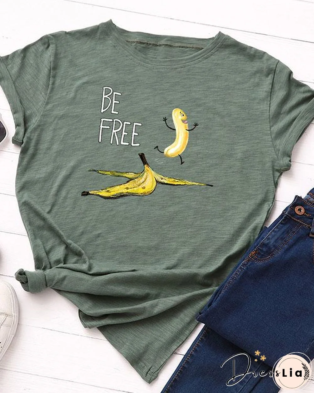 Be Free Print Short Sleeve T-Shirt