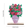 Diamond Painting Wooden Pink Vase Flower Desktop Ornament Home Decor
