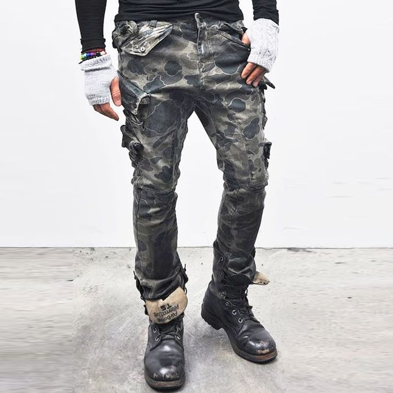 Fashion Men's Camouflage Wear-Resistant Slim Pants