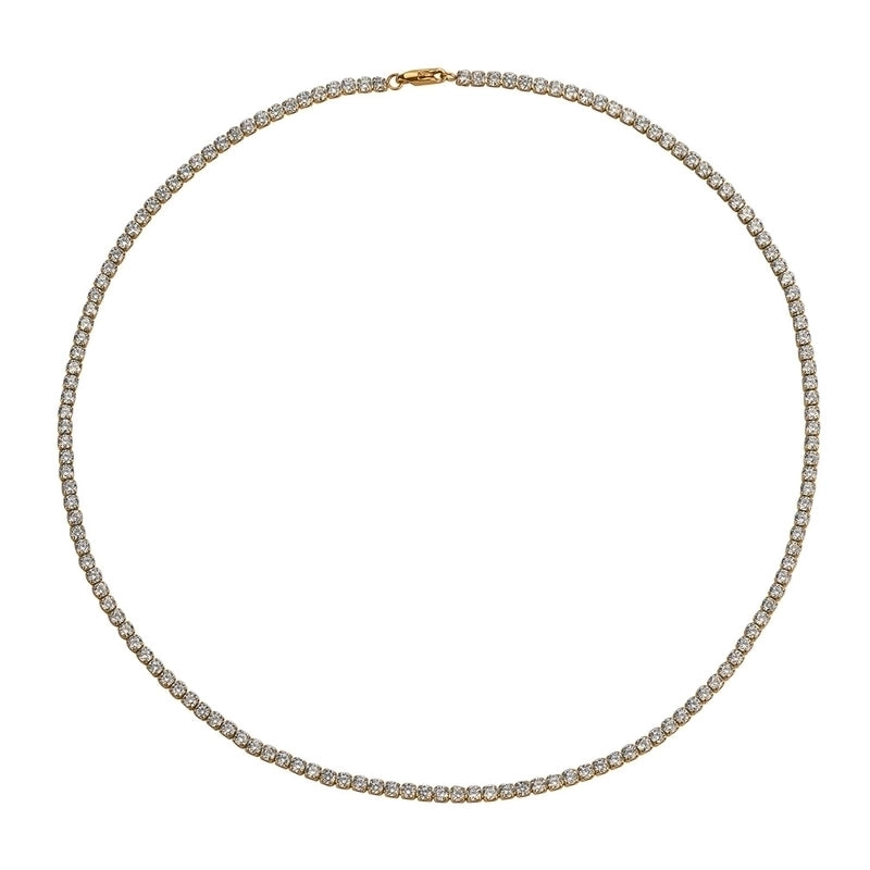 304 Stainless Steel 18K Gold Plated Hip-Hop Inlay Solid Color Zircon Necklace