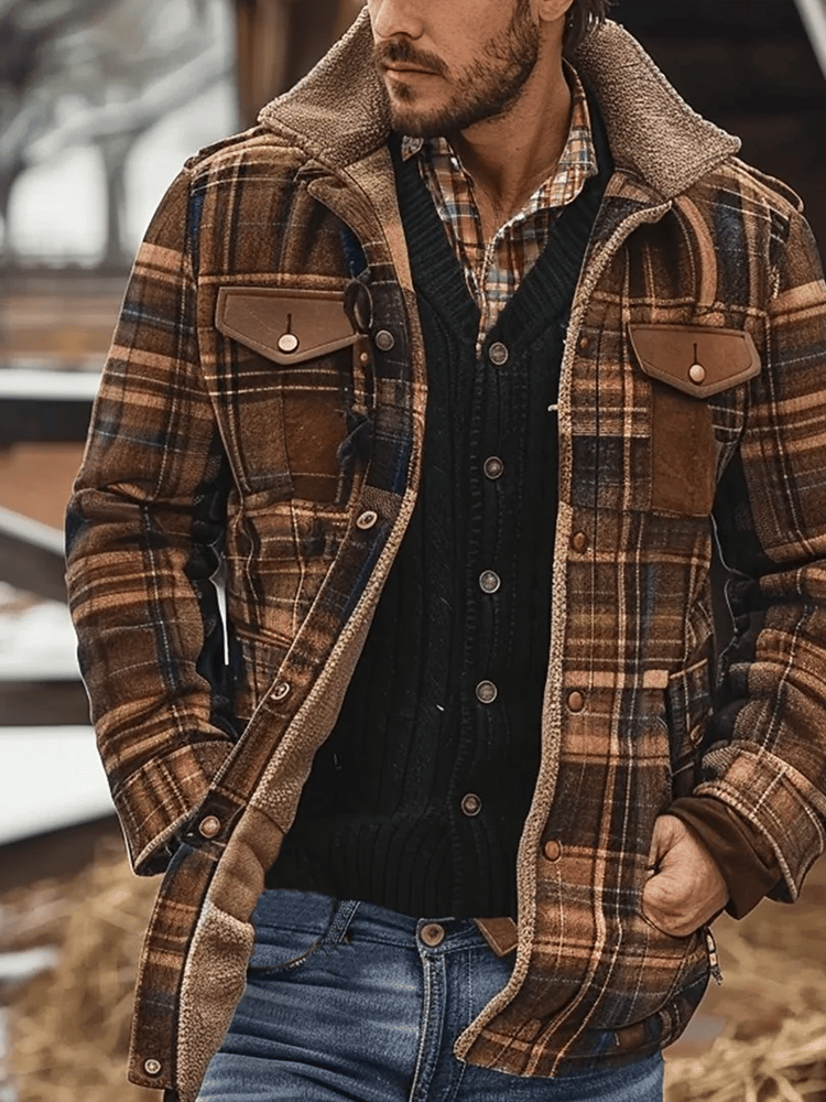 Men's Outdoor Retro Sports Pocket Long Jacket