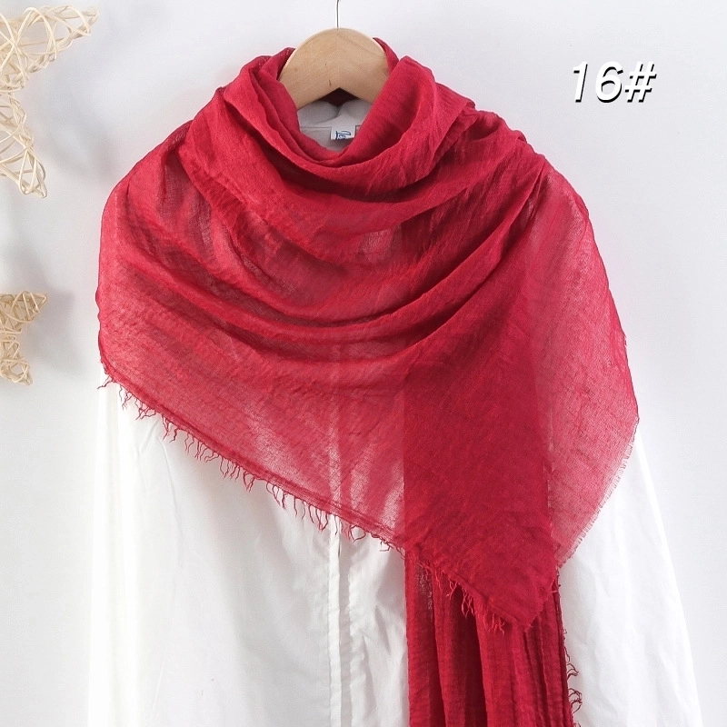 Women’s Elegant Basic Solid Color Cotton And Linen Scarf