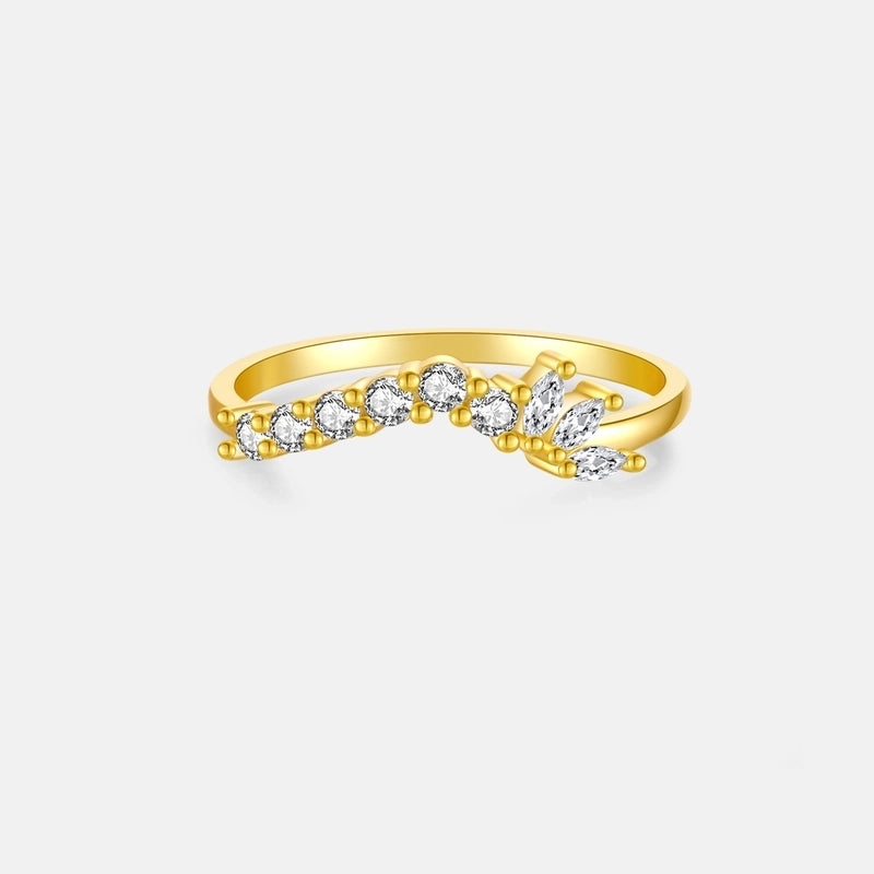 18K Gold Plated White Gold Plated 925 Sterling Silver Zircon Solid Color Rings