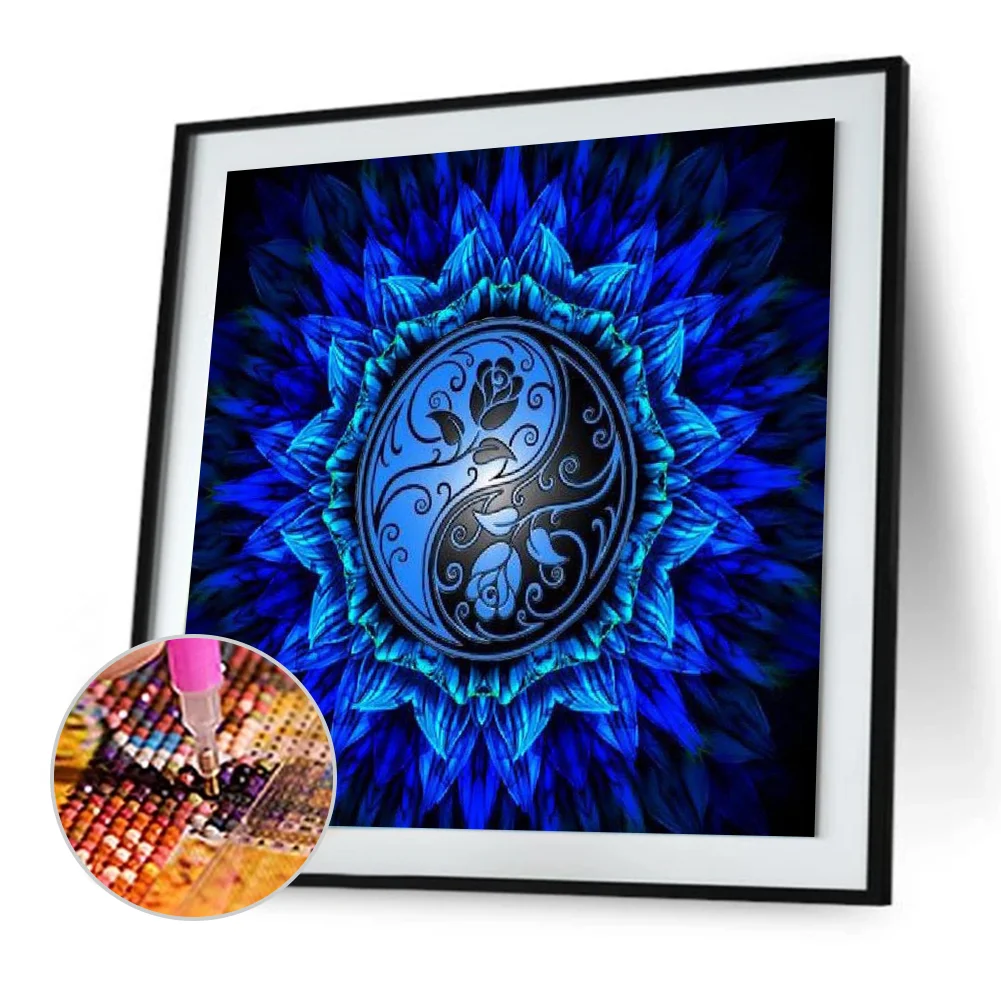 Full Round Diamond Painting 30*30cm - Mandala Flower Tai Chi Diagram