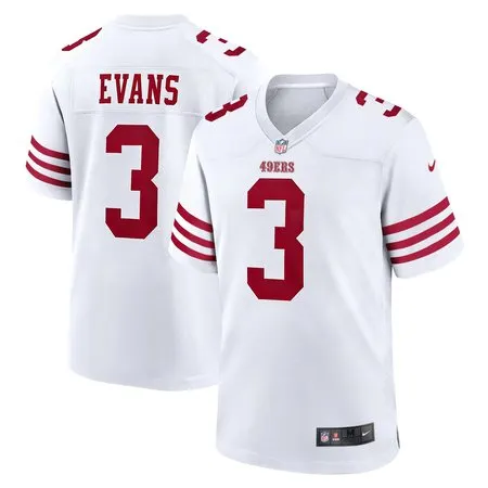 Men's San Francisco 49ers #3 Mike Evans White Game Jersey