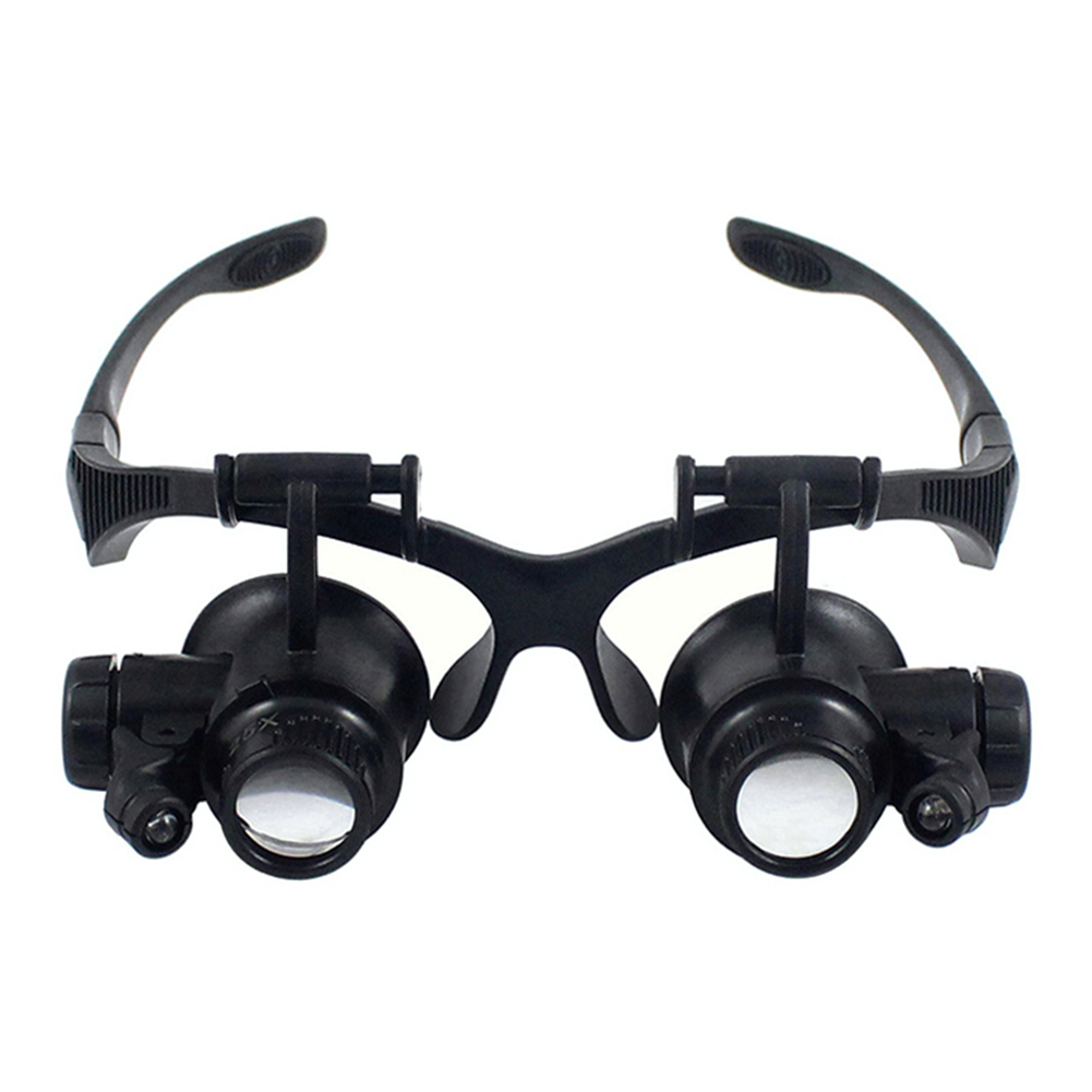 Likron Watches Professional Headband Magnifier Loupe Glasses with LED Light Interchangeable 10X