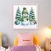 Xmas Tree Snowman-Partial 11CT Stamped Cross Stitch Bead Embroidery 36*36cm/14.17*14.17in tapestrymarket