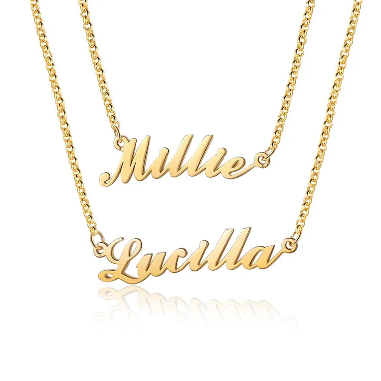 Personalized Necklace Custom 2 Names Necklace Gift For Her