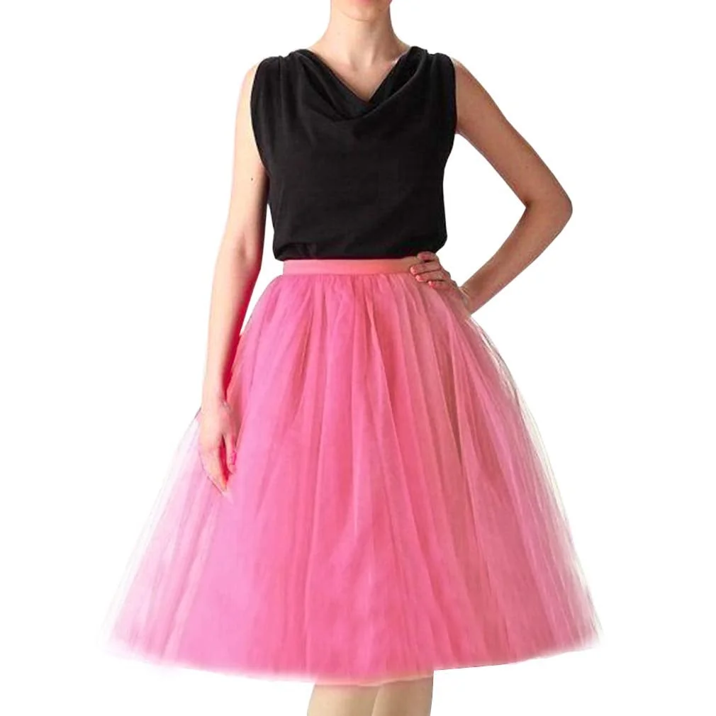 Party Skirt Wedding Planning Women's A Line Short Knee Length Tutu Tulle Prom Skirt