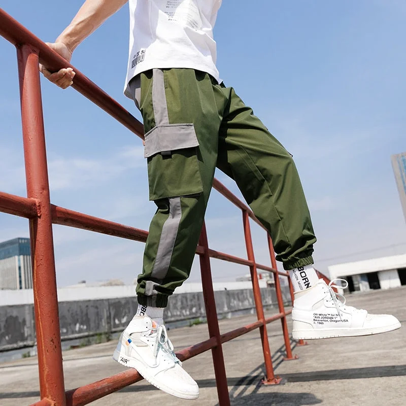 Aonga Streetwear Mens Hip Hop Jogging Pants Casual Men Trousers Big Size Loose Sweatpants Male 2025 New Multi Pocket Harem Pants 5XL aonga