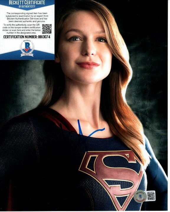 MELISSA BENOIST signed SUPERGIRL KARA DANVERS 8x10 Photo Poster painting Beckett BAS