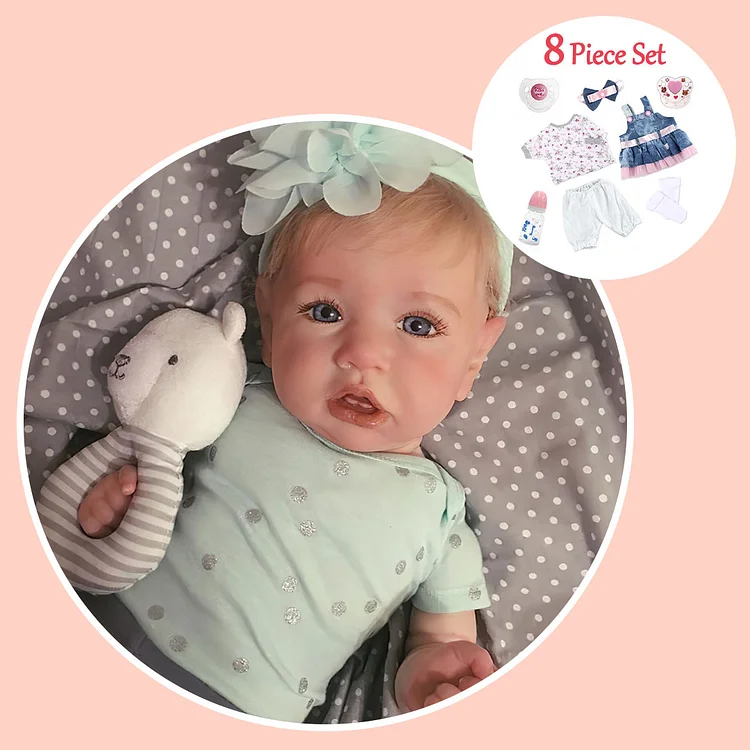  [Realistic Handmade Gifts]20'' Sweet Emma Handmade Reborn Silicone Toddler Baby Doll Girl with Heartbeat and Coos - Reborndollsshop®-Reborndollsshop®