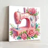 (Pre-Framed)Sewing Mechine-Special Shape Diamond Painting Kit(25x25cm)