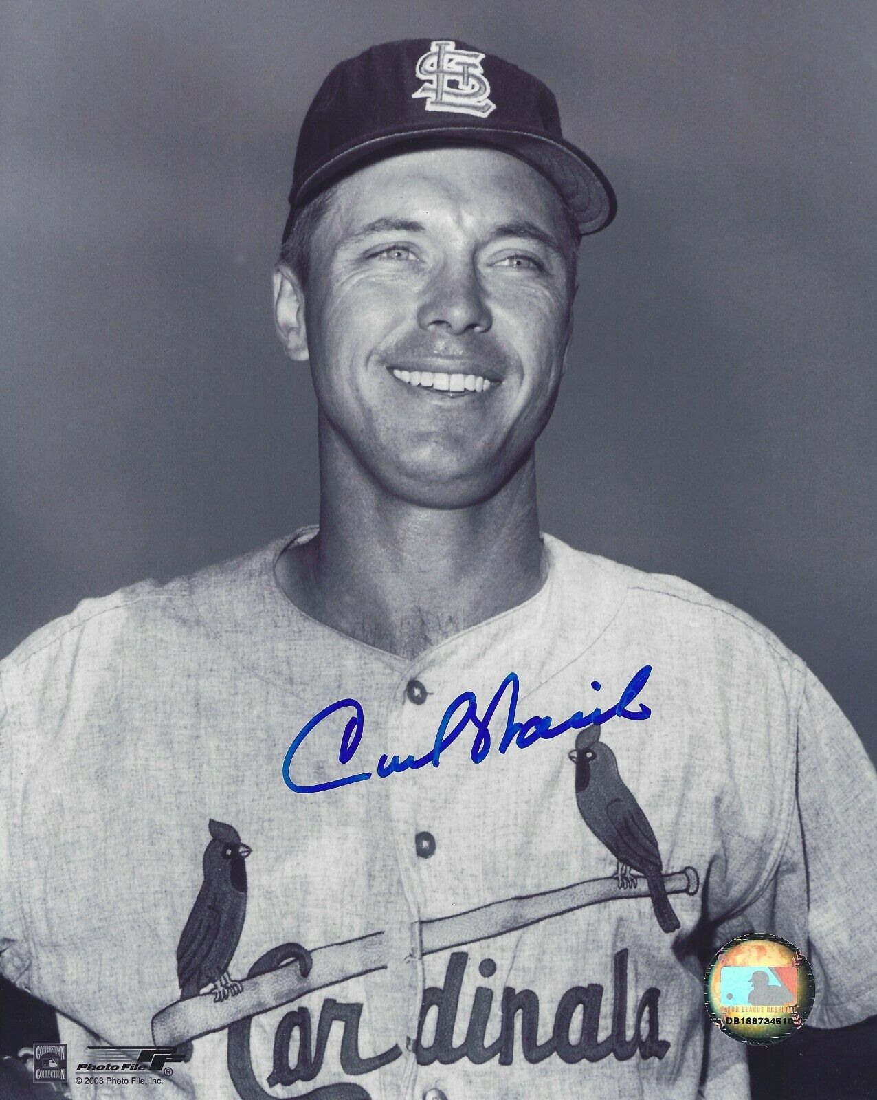 Autographed CARL WARWICK 8x10 St. Louis Cardinals Photo Poster painting w/COA