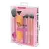 Makeup Brushes Set Cheek Color Brush Soft 4 Brush & 2 Sponges Puff Makeup Tools
