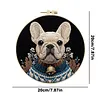French Bulldog-DIY Embroidery Kits for Craft Lover Hand Stitch 30x30cm with 20cm Embroidery Hoop tapestrymarket