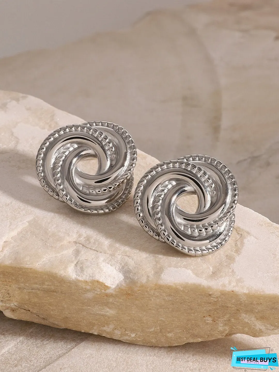 Stainless Steel Volution Stud Earrings