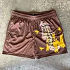 Angel Print Casual Street Mesh Shorts