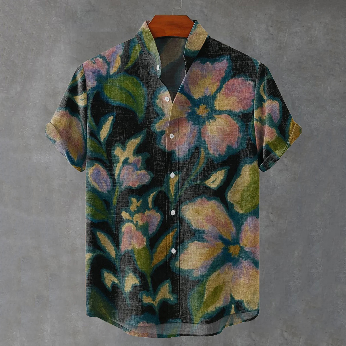 Men's Vintage Elegant Floral Decorative Pattern Casual Shirt  artssus