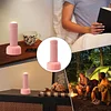 LED Night Light | Hand Pull Column Shape Eye Protection Lamp, 1200mAh Rechargeable, Pink ABS & Fabric, Modern Whimsical Design, Tabletop, Indoor Use