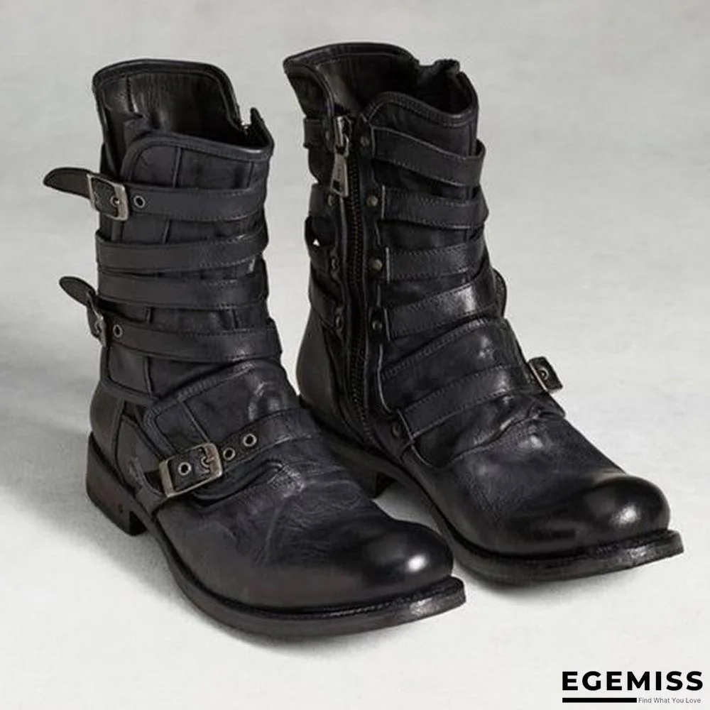 Men's Retro Multiple Buckle Retro Ankle Boots | EGEMISS
