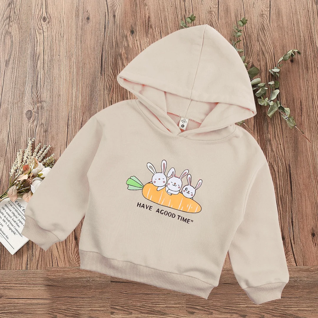 Newborn Baby Girls Hoodie Tops Long Sleeve Soft Bunny Clothes for Teens Kids Outfits Rabbit Pattern Toddler Girl Spring Clothes