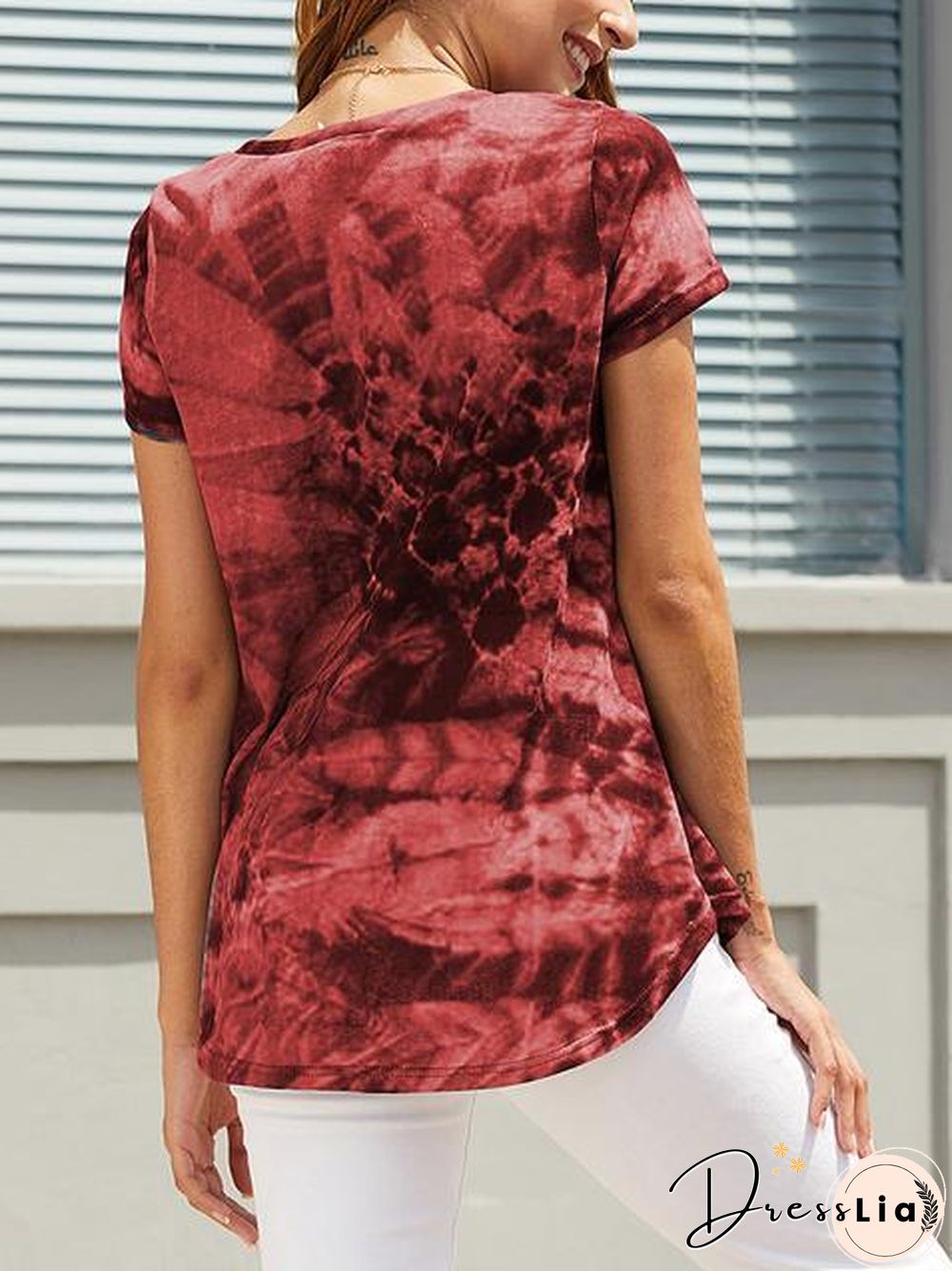 Short Sleeve Tie-Dye Print T-Shirt