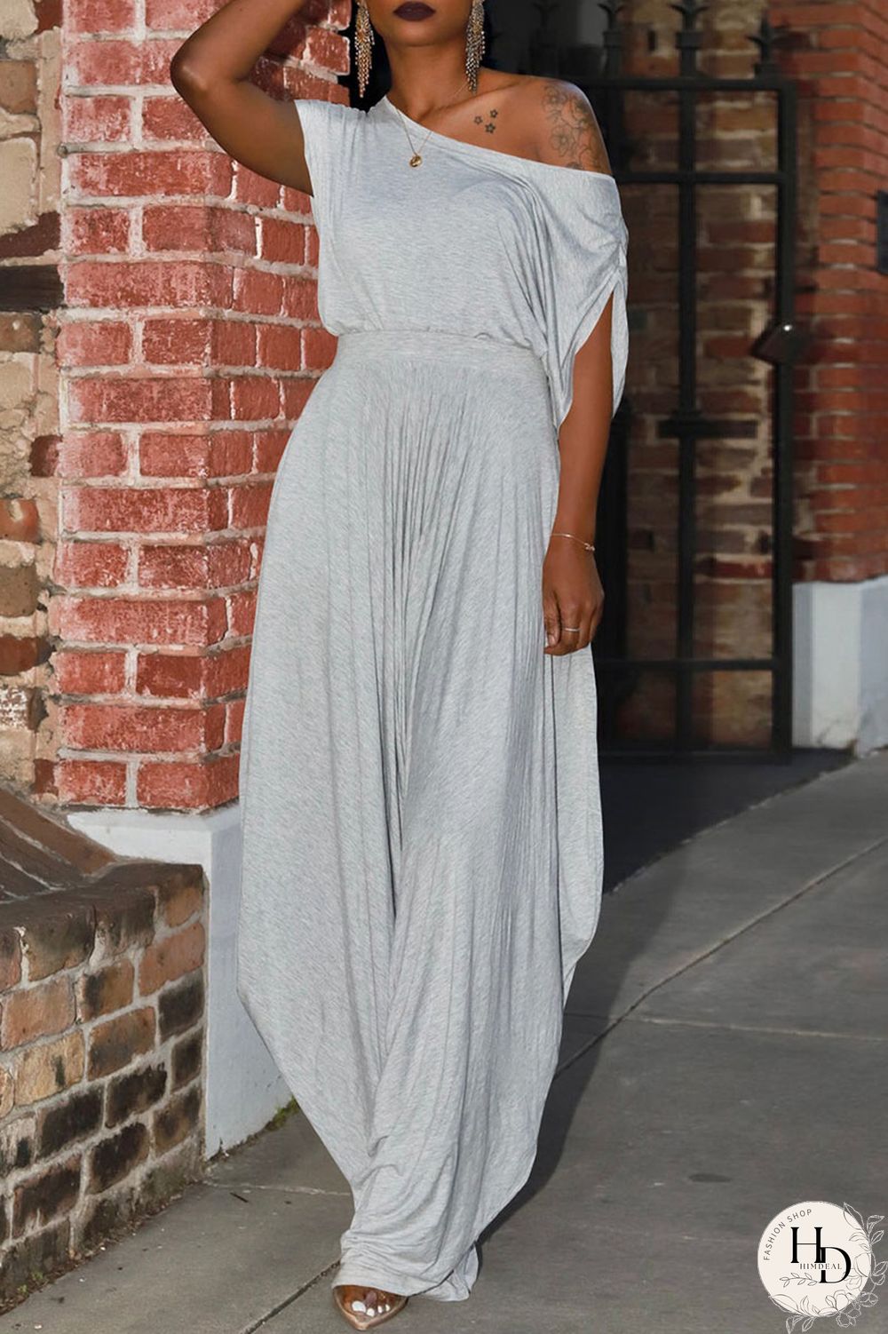 Red Casual Solid Patchwork Fold Asymmetrical Oblique Collar Short Sleeve Two Pieces