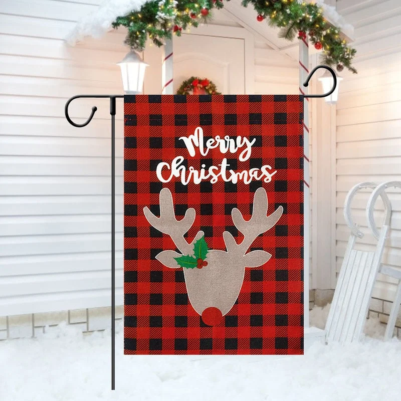 Merry Christmas Garden Flag Porch Door Banner Hanging Ornament Outdoor Christmas Decorations For Home Xmas Navidad 2021 New Year