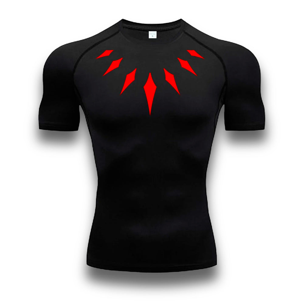 Black Red Emblem Compression Shirt