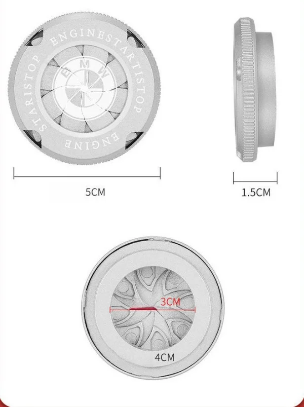 Metal Car One-touch Start Button Ignition Switch Rotating Protective Cover