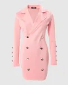 Long Sleeve Double Breasted Blazer Dress
