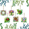 (US Only)6Pcs Double Sided Special Shape Garden Ladybug Diamond Painting Keychain
