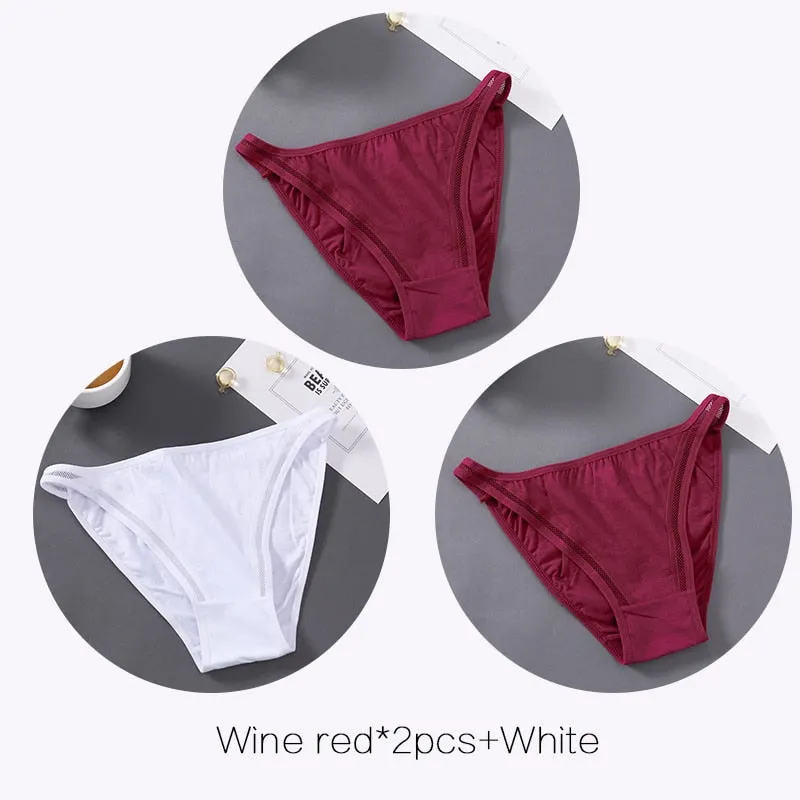 FINETOO Sexy Panties Women Underwear Waist Hollow Cotton Briefs For Girls Low-Rise Bikini Female Lingerie Comfortable Underpants