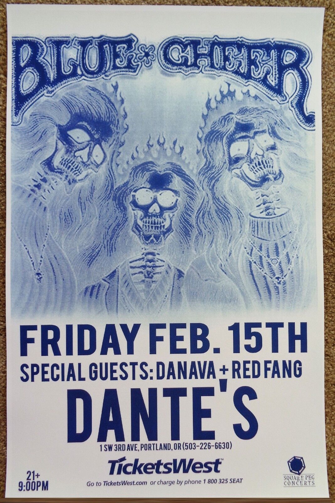 BLUE CHEER 2008 Gig POSTER Portland Oregon Concert