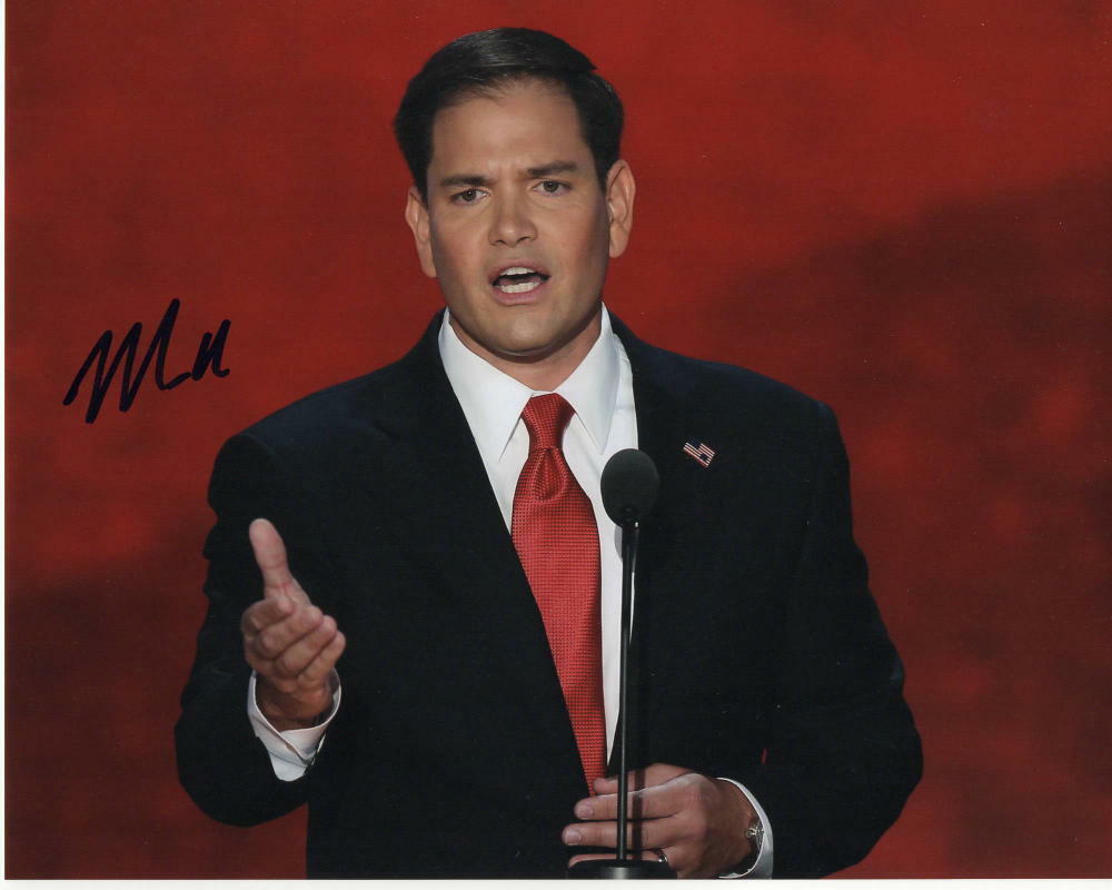 SENATOR MARCO RUBIO SIGNED AUTOGRAPHED 8X10 Photo Poster painting - FLORIDA, DONALD TRUMP A