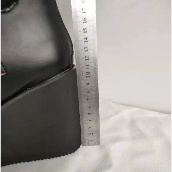 Brand Design Big Size 43 Black Gothic Style Cool Punk Motorcycles Boots Female Platform Wedges High Heels Calf Boots Women Shoes 1118