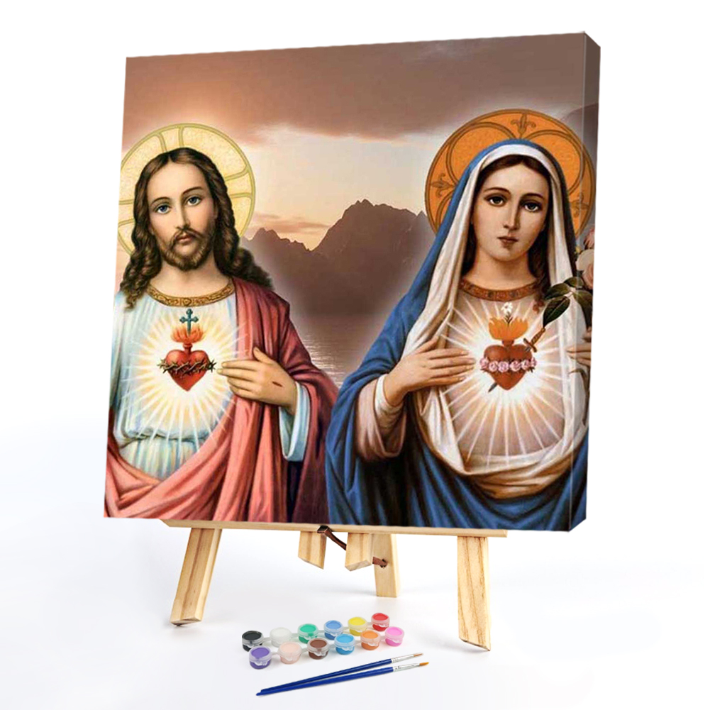 

40*40CM - Paint By Numbers - Priest Virgin, 501 Original