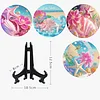 4PCS Diamond Painted Wooden Shell Flower Placemats Comes with Storage Display Stand