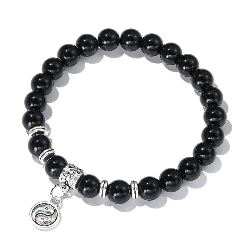 Turquoise Tiger Eye Yin Yang Positive Bracelet