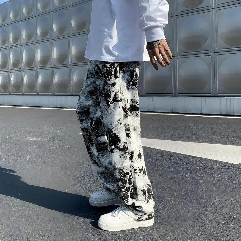 Brownm Paint Straight Leg Jeans