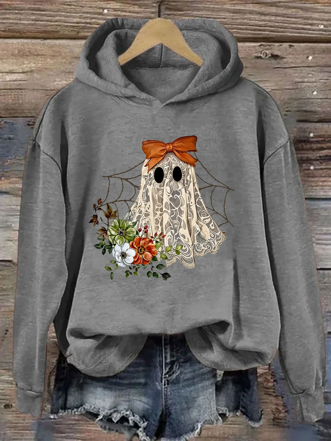 Halloween Lace Ghost Hoodie