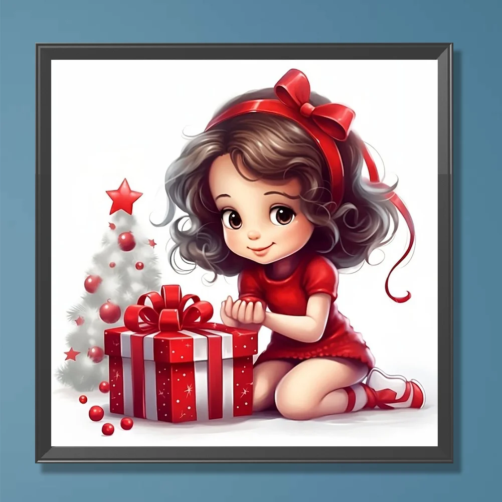 Full Round Diamond Painting 30*30cm - Gift Little Girl