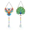 2pcs Owl Peacock Diamond Painting Double-sided Crystal Window Suncatcher Craft Set Birthday Gifts Home Garden Decor Hanging Kit
