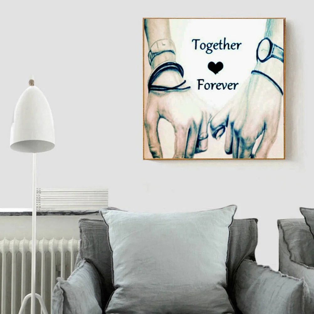 Diamond Painting - Full Round Drill - Lovers Hold Hands(30*30cm)