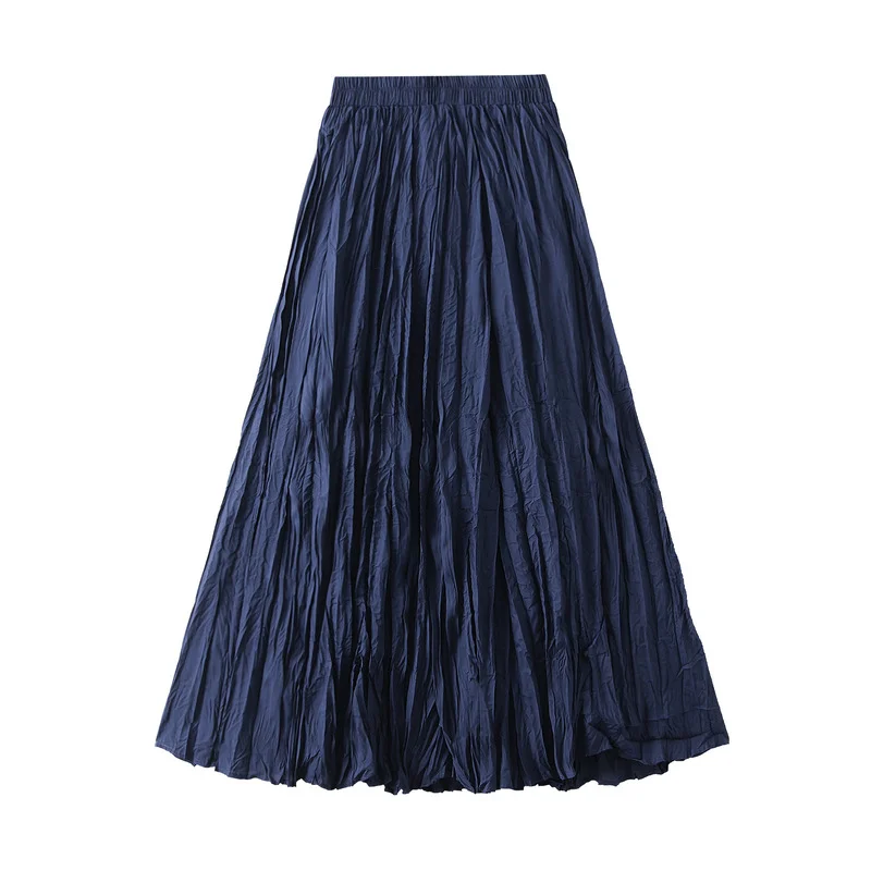 Nigikala Nigikala Luxury Light Pressure Folded Skirt Women's Spring And Autumn New Station Big Swing Thin Folded A Skirt 0323