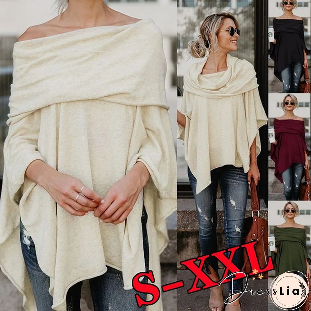 Women Fashion Tops Long Sleeve Off Shoulder Pullover Casual Loose Shirt Elegant Blouse