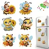 6PCS-Big-Eyed abeille-diamant aimant r&eacute;frig&eacute;rateur