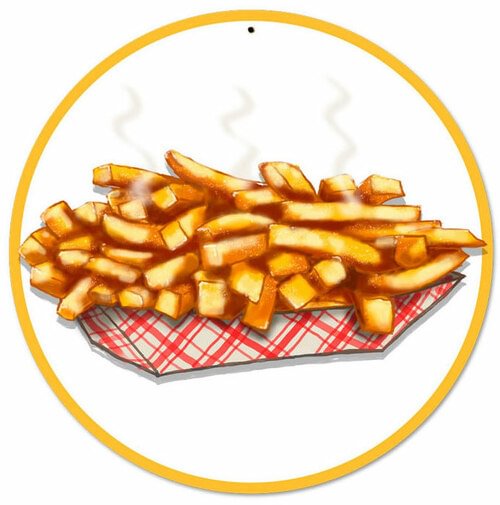 Fries- Round Shape Tin Signs/Wooden Signs - 30*30CM