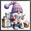 Gnome Reading A Newspaper - 11CT Stamped Cross Stitch - 40*40cm - Cartoon